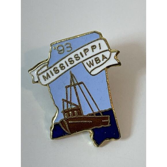 Mississippi WBA ‘93 Lapel Pin Women's Bowling Association Ship Boat - Picture 1 of 5